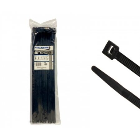 Cable Zip Ties 18 Long Heavy Duty - UV Resistant Nylon - 120 Lbs Tensile Strength - 100 Pc Pack